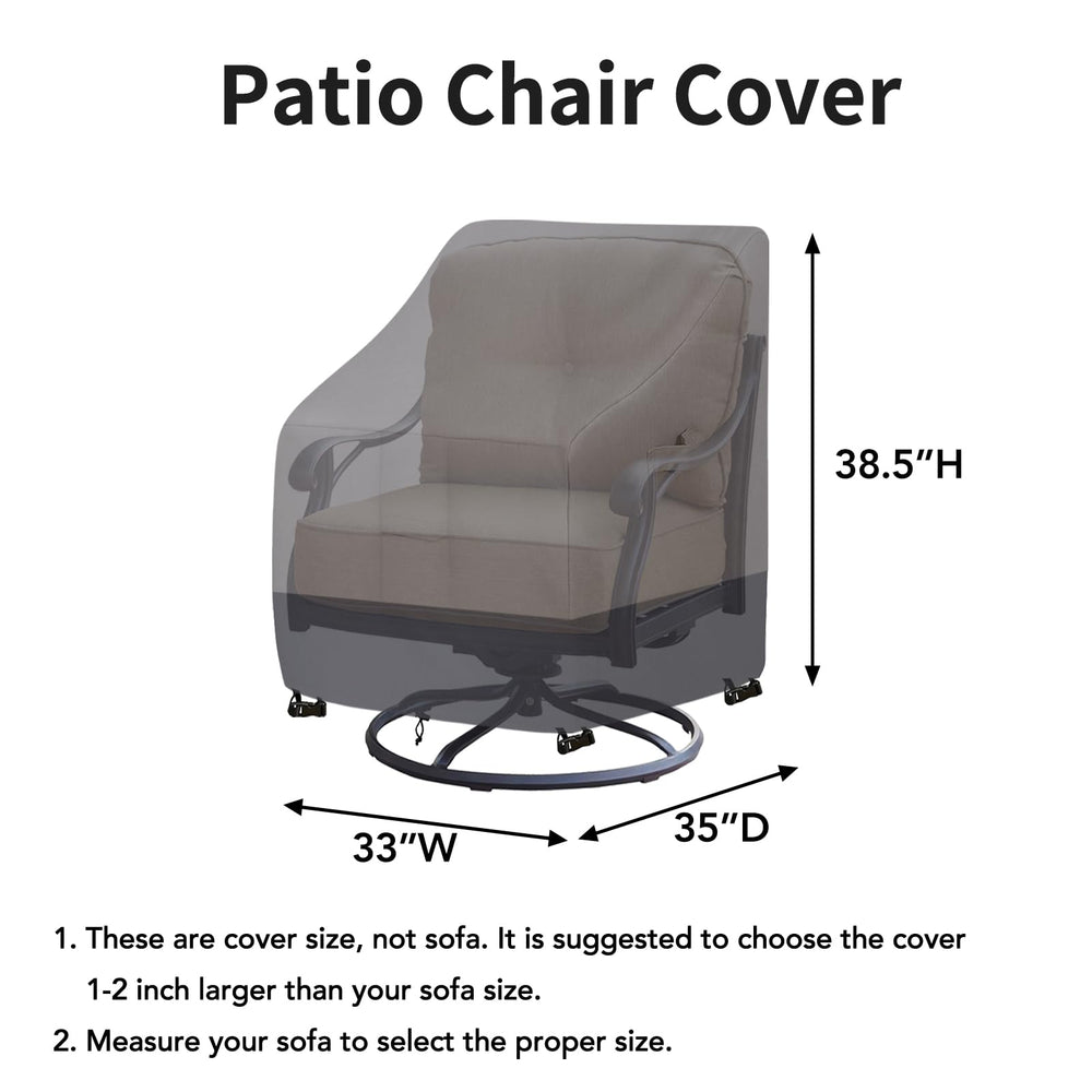 Easy-Going outdoor swivel chair cover on a chair in a garden setting