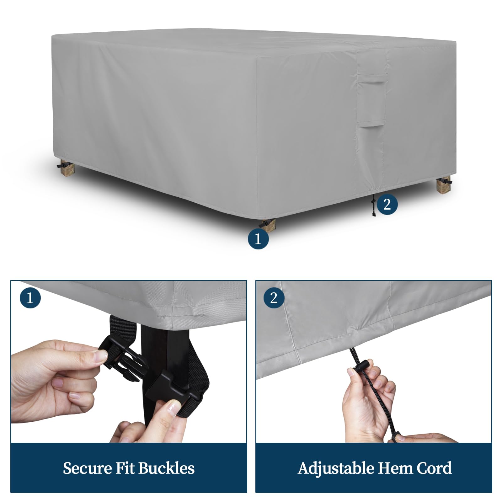 Easy-Going Patio Cover demonstrating fit on dining table