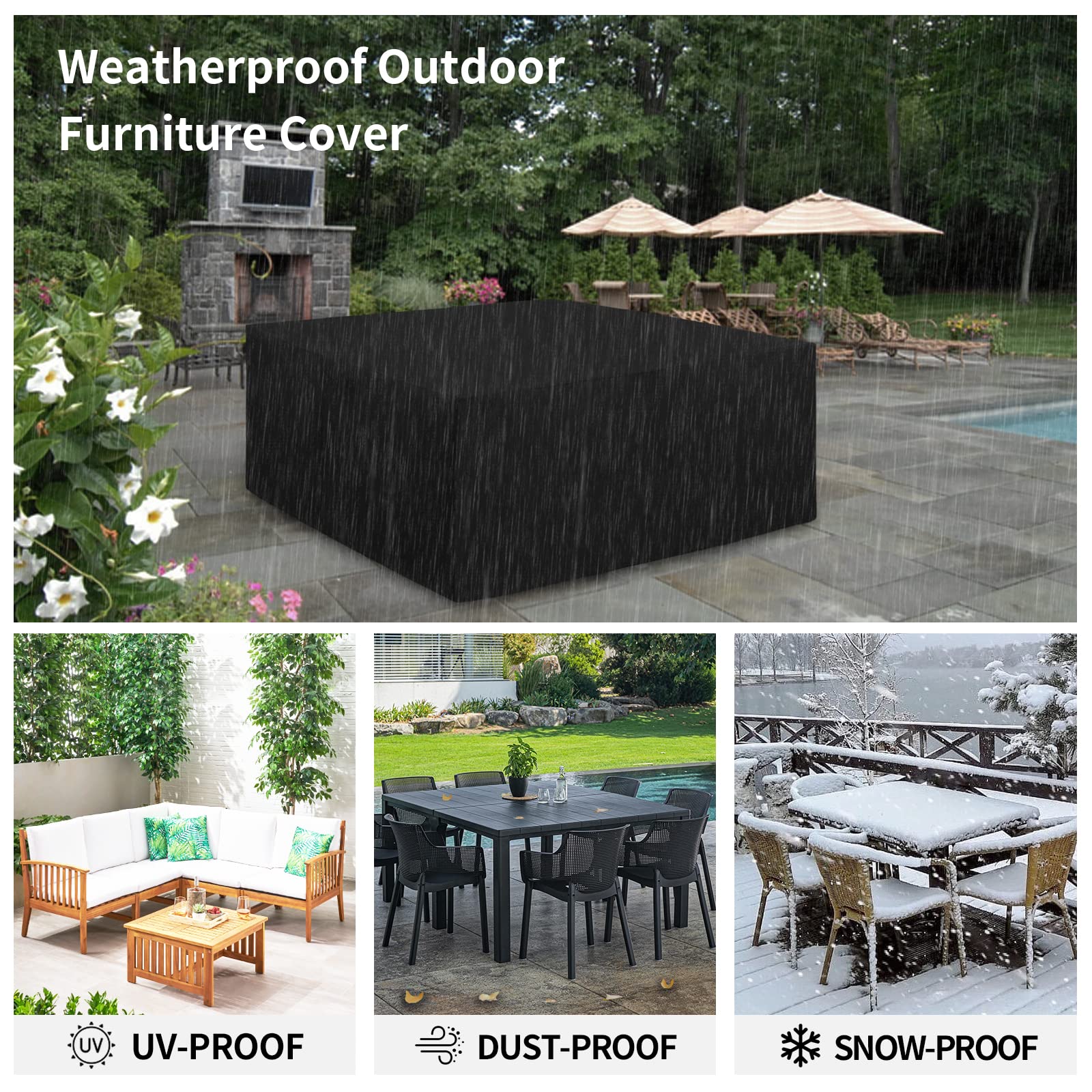 Easy-Going patio cover dimensions 64"L x 64"W x 28"H
