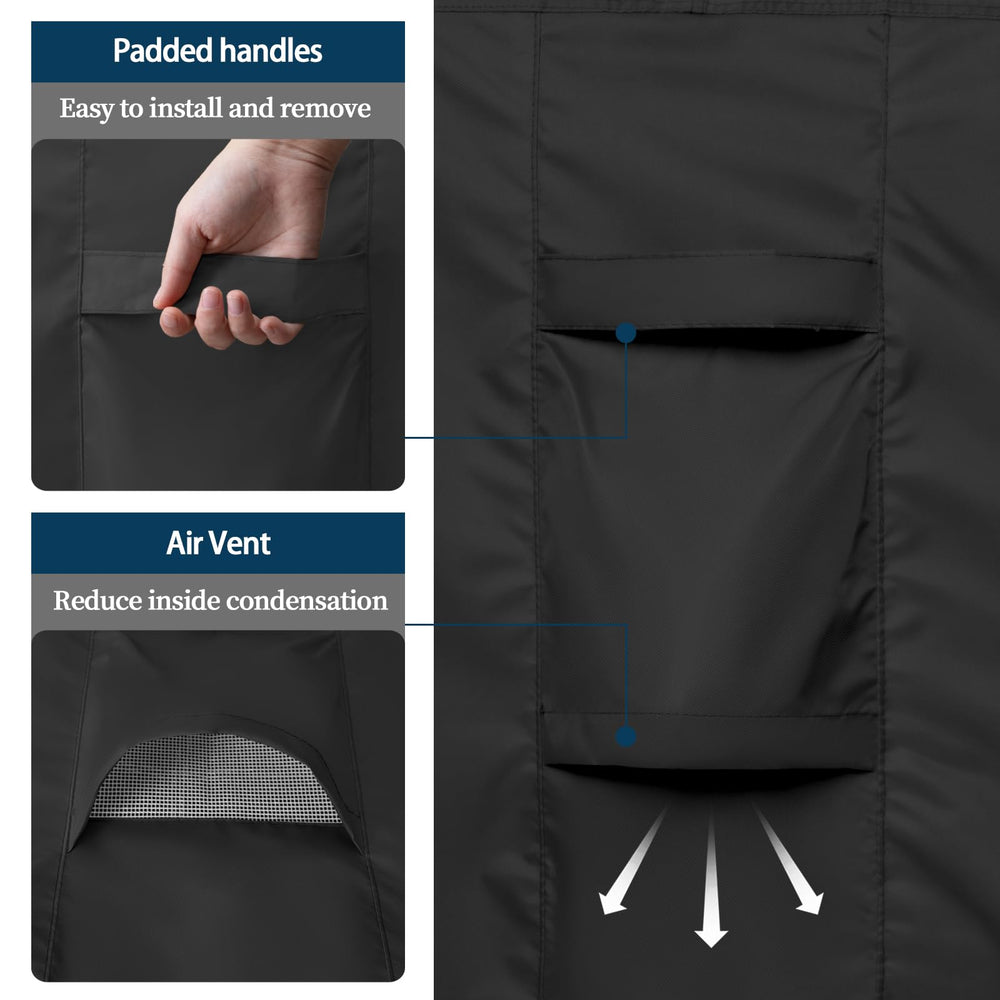 Easy-Going Patio Furniture Cover dimensions on tape measure