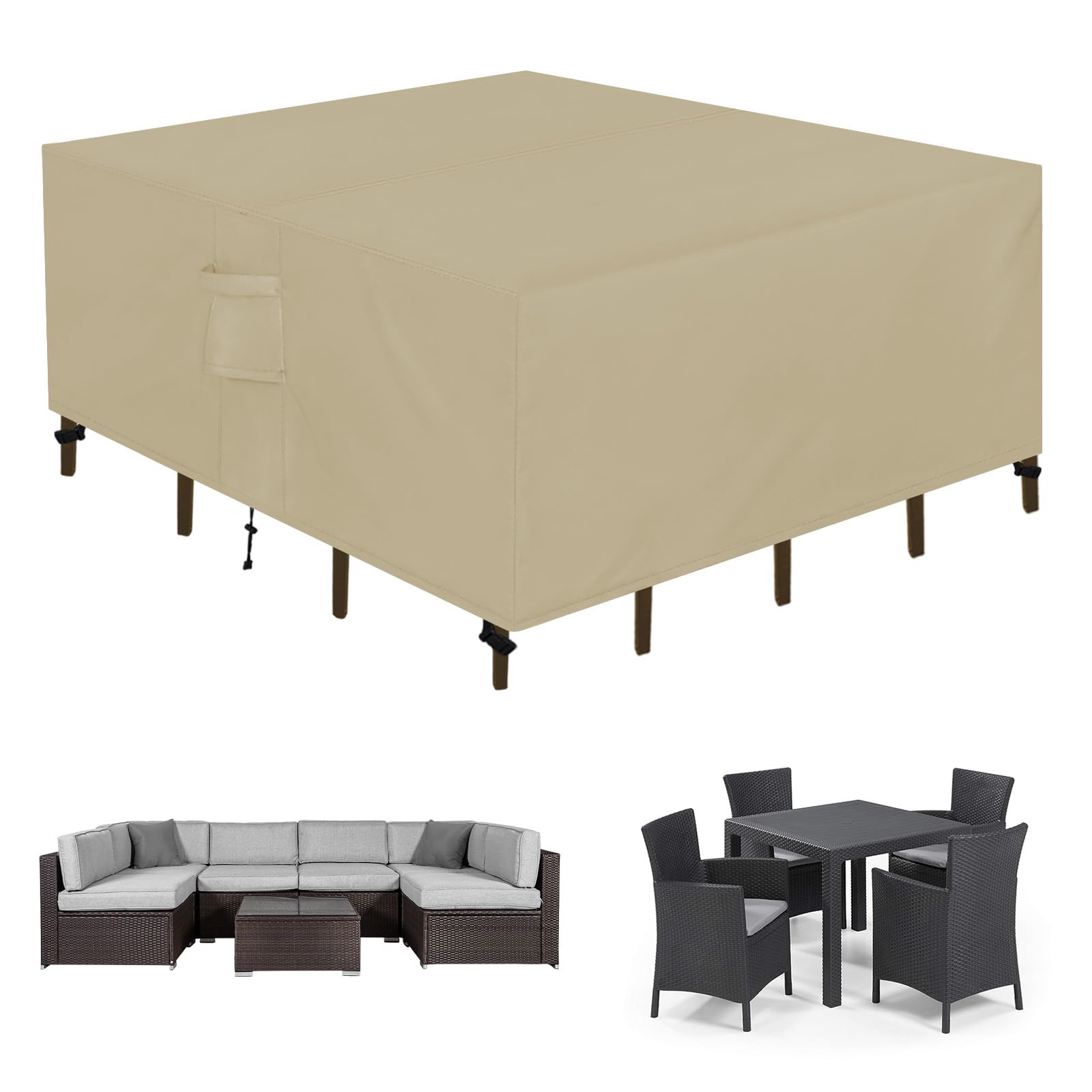 Easy-Going Patio Furniture Cover in camel, front view