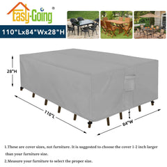 Easy-Going Patio Furniture Cover showing waterproof features