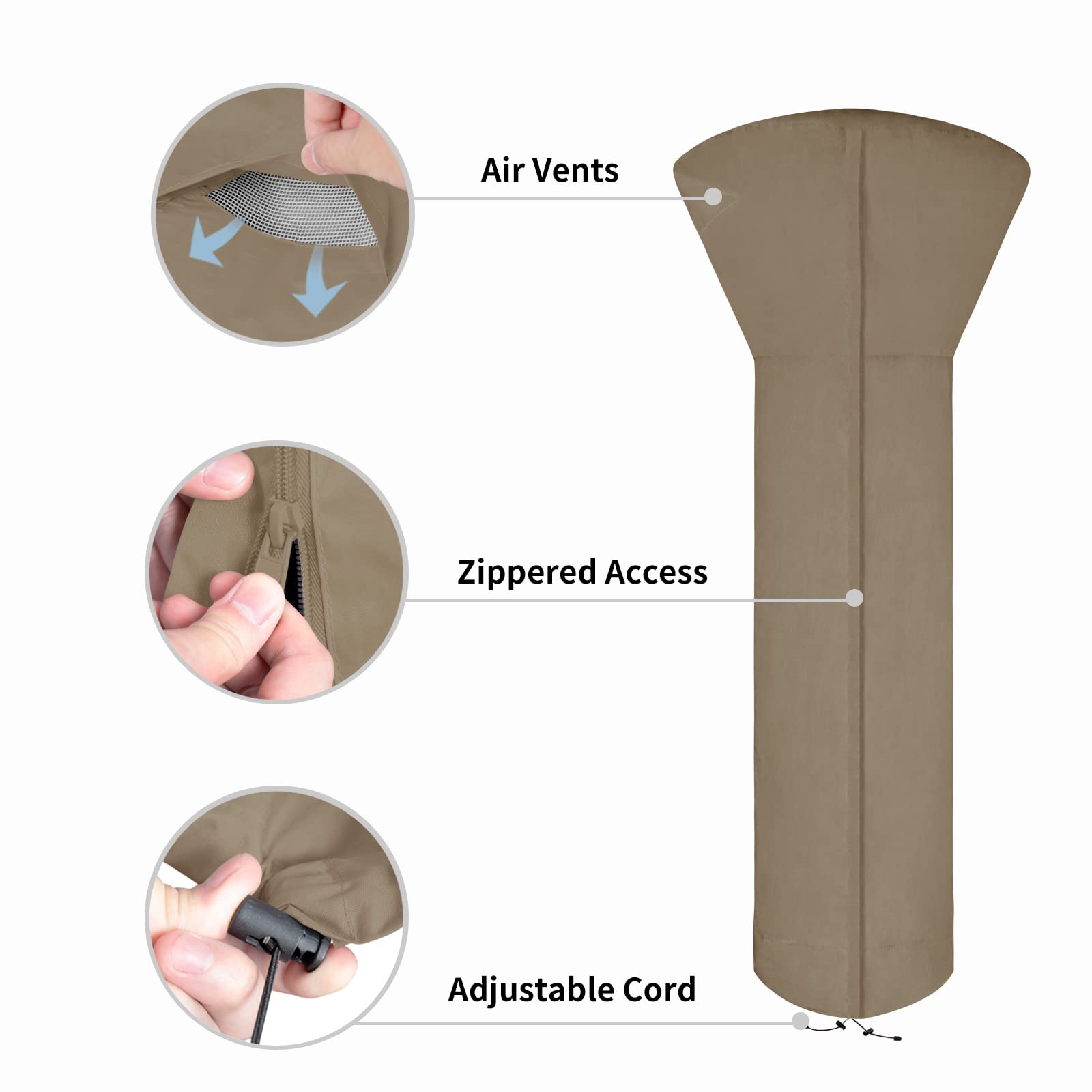 Easy-Going Patio Heater Cover demonstrating waterproof material