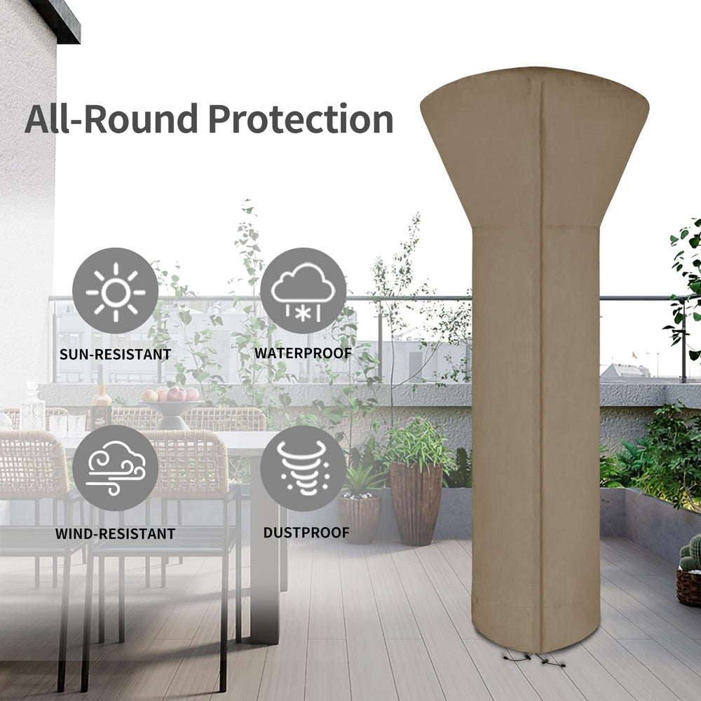 Easy-Going Patio Heater Cover showing elastic hem cord