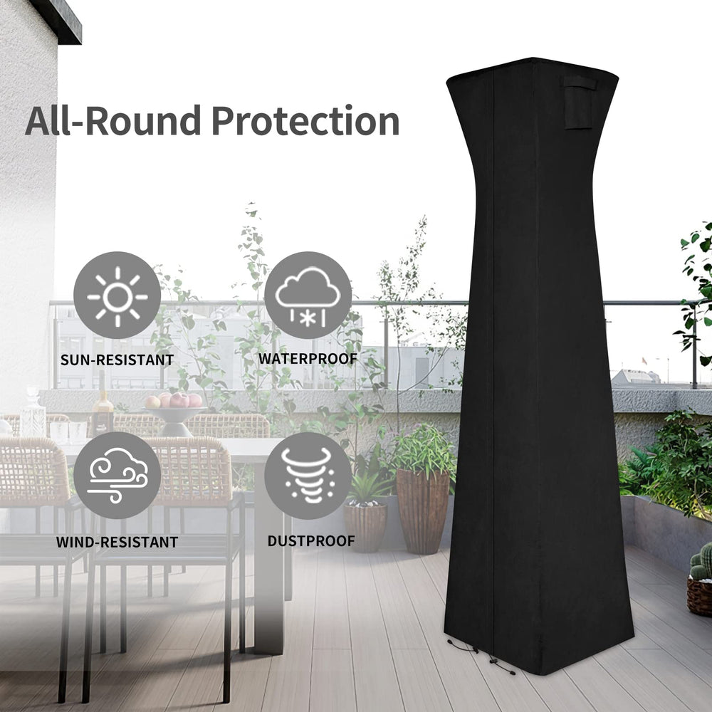 Easy-Going Pyramid Torch Patio Heater Cover dimensions chart