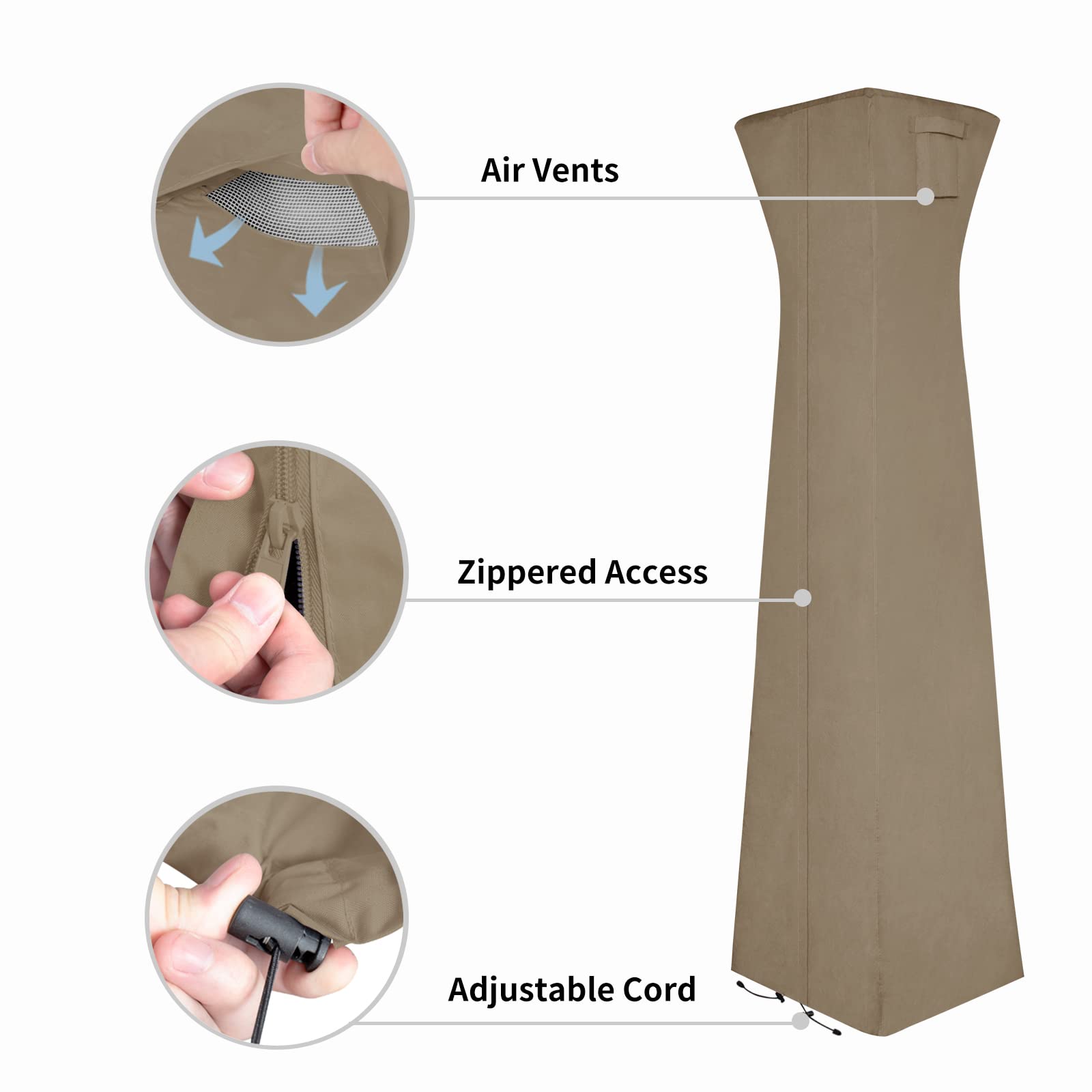 Easy-Going Pyramid Torch Patio Heater Cover in storage bag