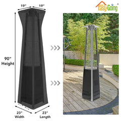 Easy-Going Pyramid Torch Patio Heater Cover with zipper detail