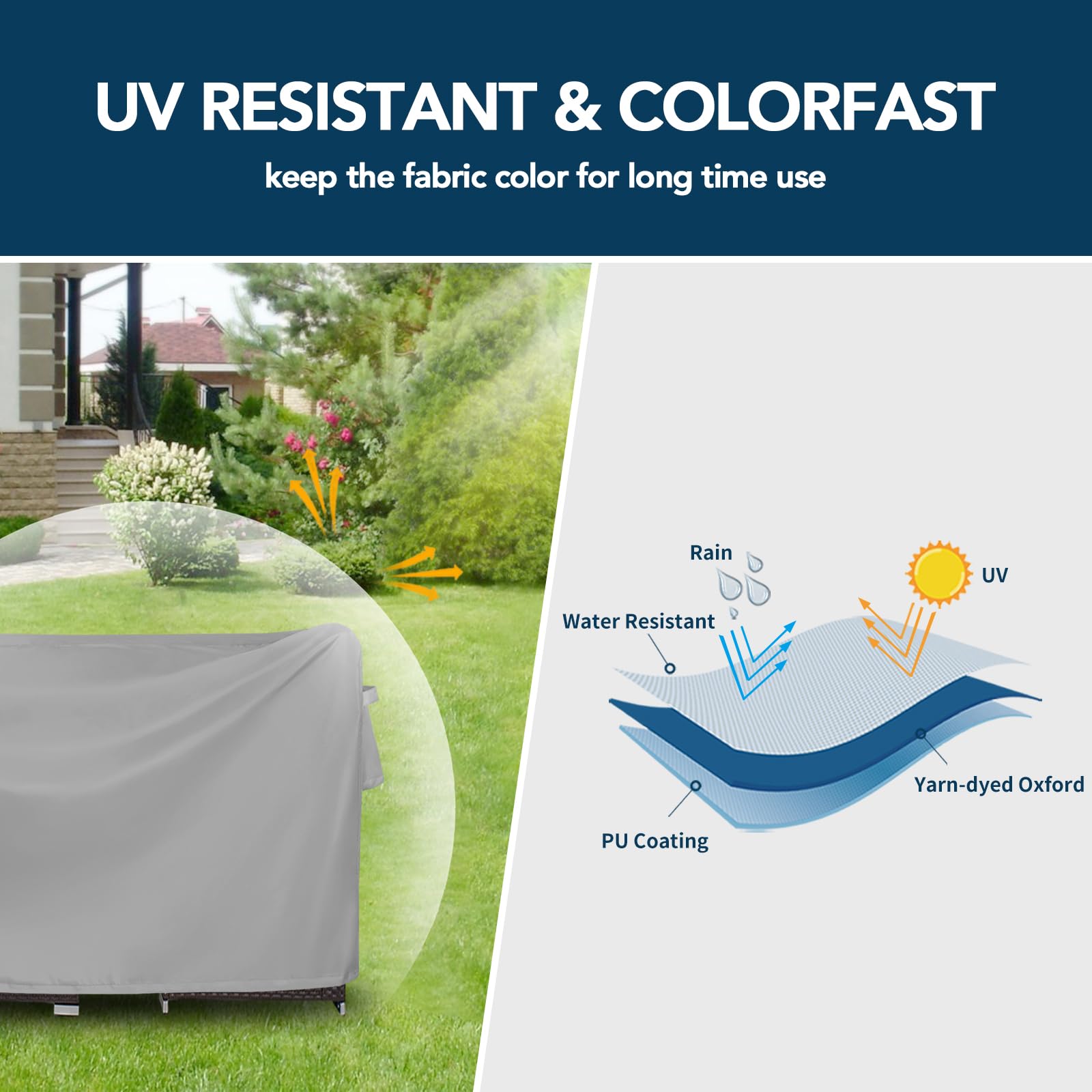 Easy-Going Rectangle Furniture Cover with plastic buckles