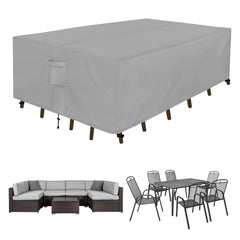 Easy-Going Rectangle Patio Furniture Cover front view in grey