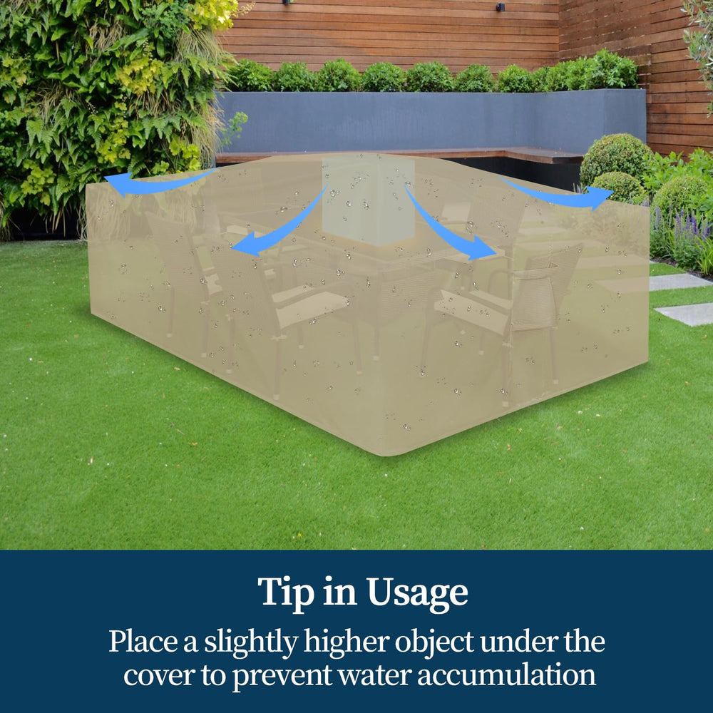 Easy-Going Rectangle Patio Furniture Cover laid flat on ground