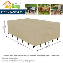 Easy-Going Rectangle Patio Furniture Cover showing waterproof feature