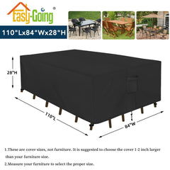 Easy-Going Rectangle Patio Furniture Cover showing waterproof material