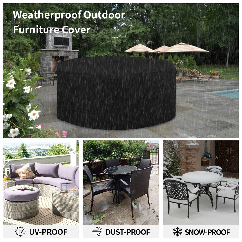 Easy-Going Round Patio Furniture Cover in black colour