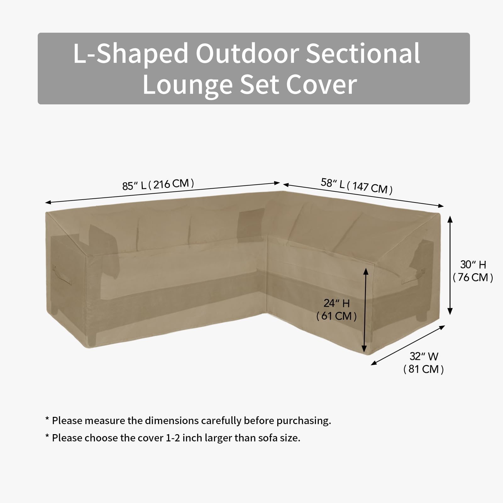 Easy-Going sectional cover in storage bag
