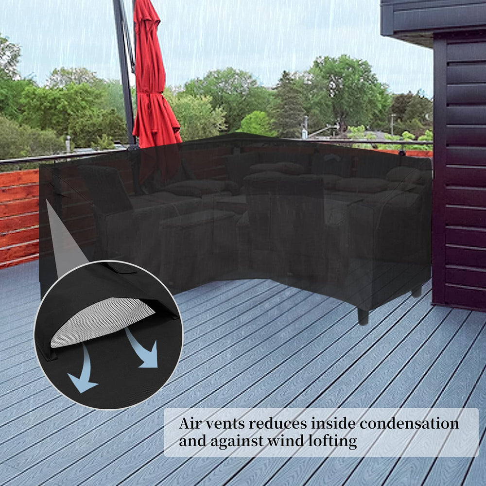 Easy-Going sectional sofa cover air vent feature