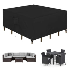 Easy-Going Square Patio Furniture Cover in black, front view