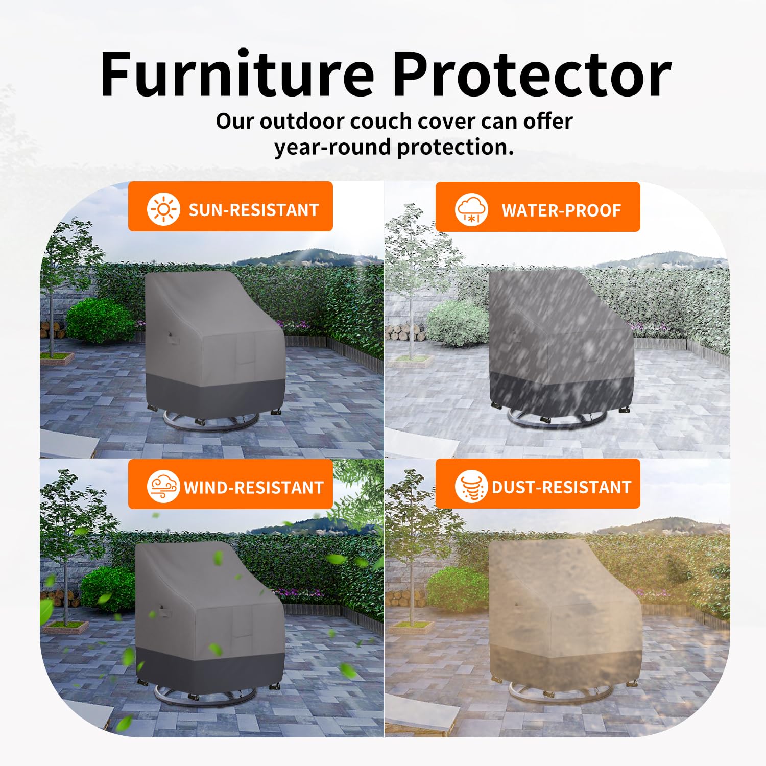 Easy-Going waterproof chair cover in use outdoors