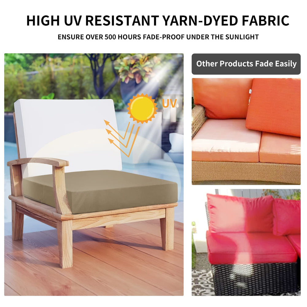 Easy-Going waterproof patio cushion cover camel colour back view