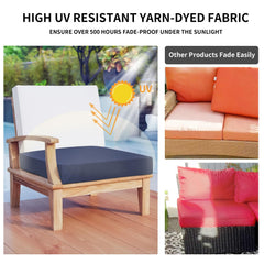 Easy-Going Waterproof Patio Cushion Cover Navy on outdoor furniture