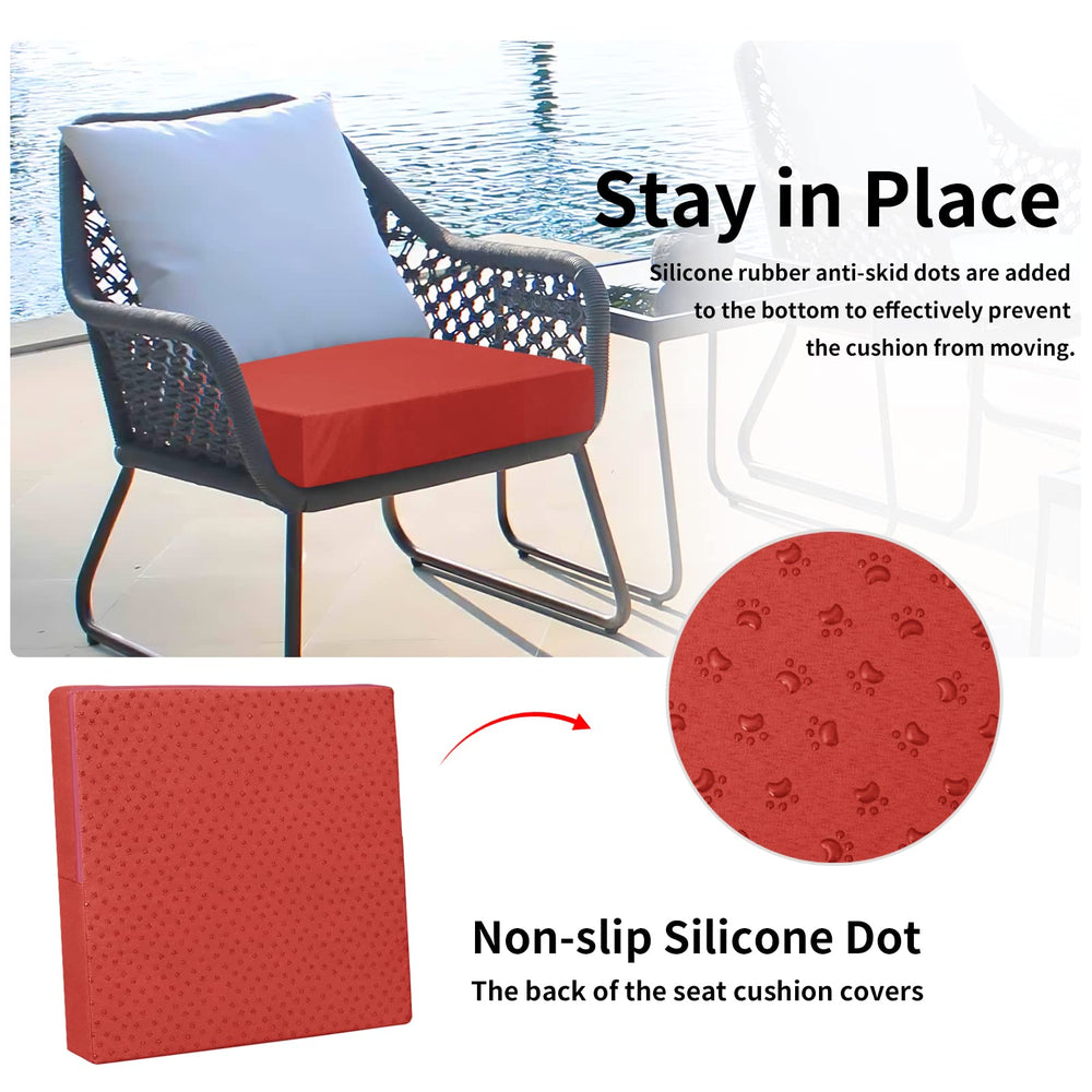Easy-Going Waterproof Patio Cushion Cover on outdoor chair