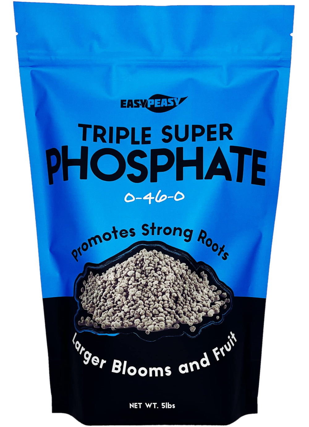 Easy Peasy Triple Super Phosphate Fertilizer front view, 5 lb granules