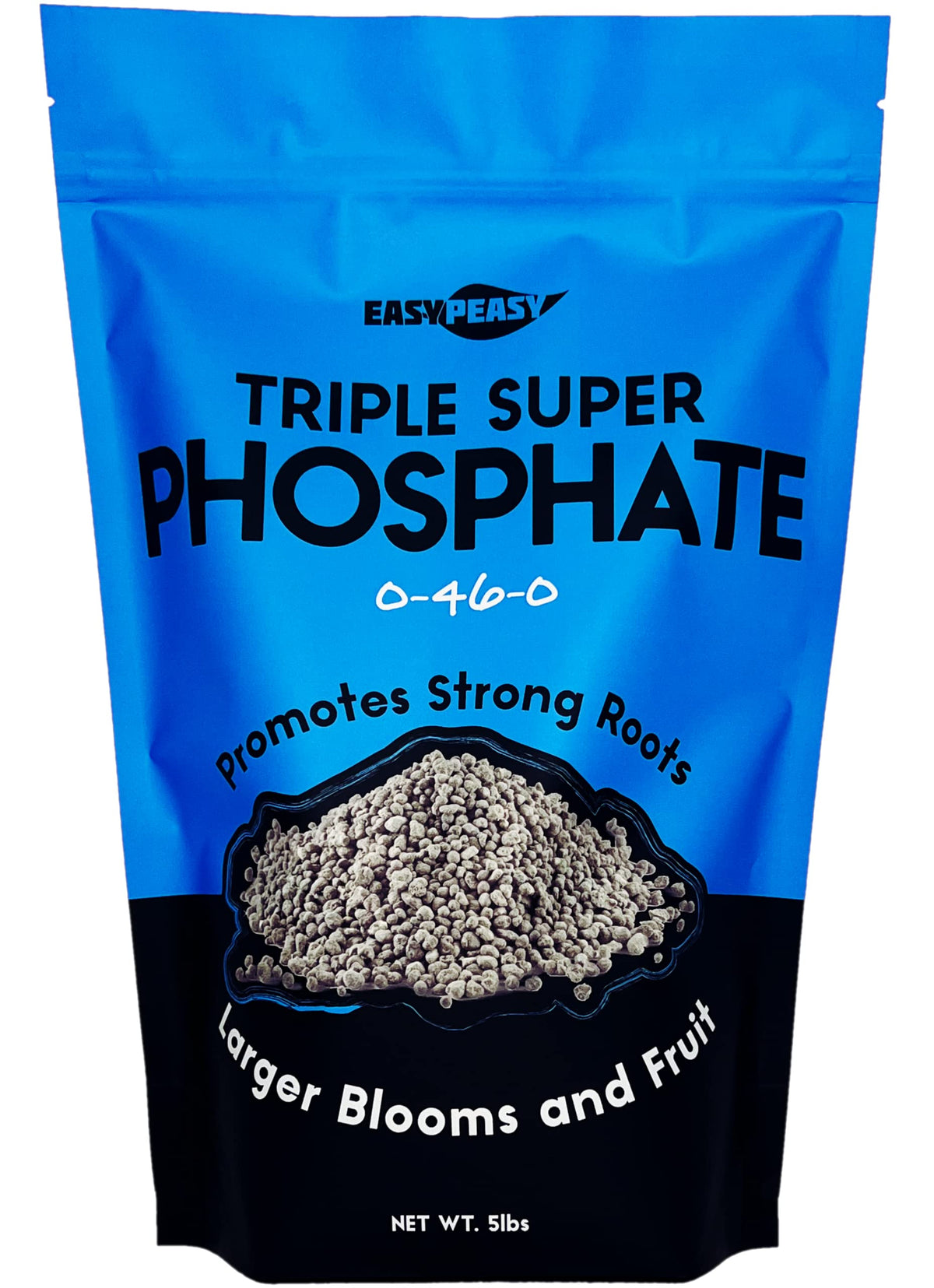 Easy Peasy Triple Super Phosphate Fertilizer front view, 5 lb granules