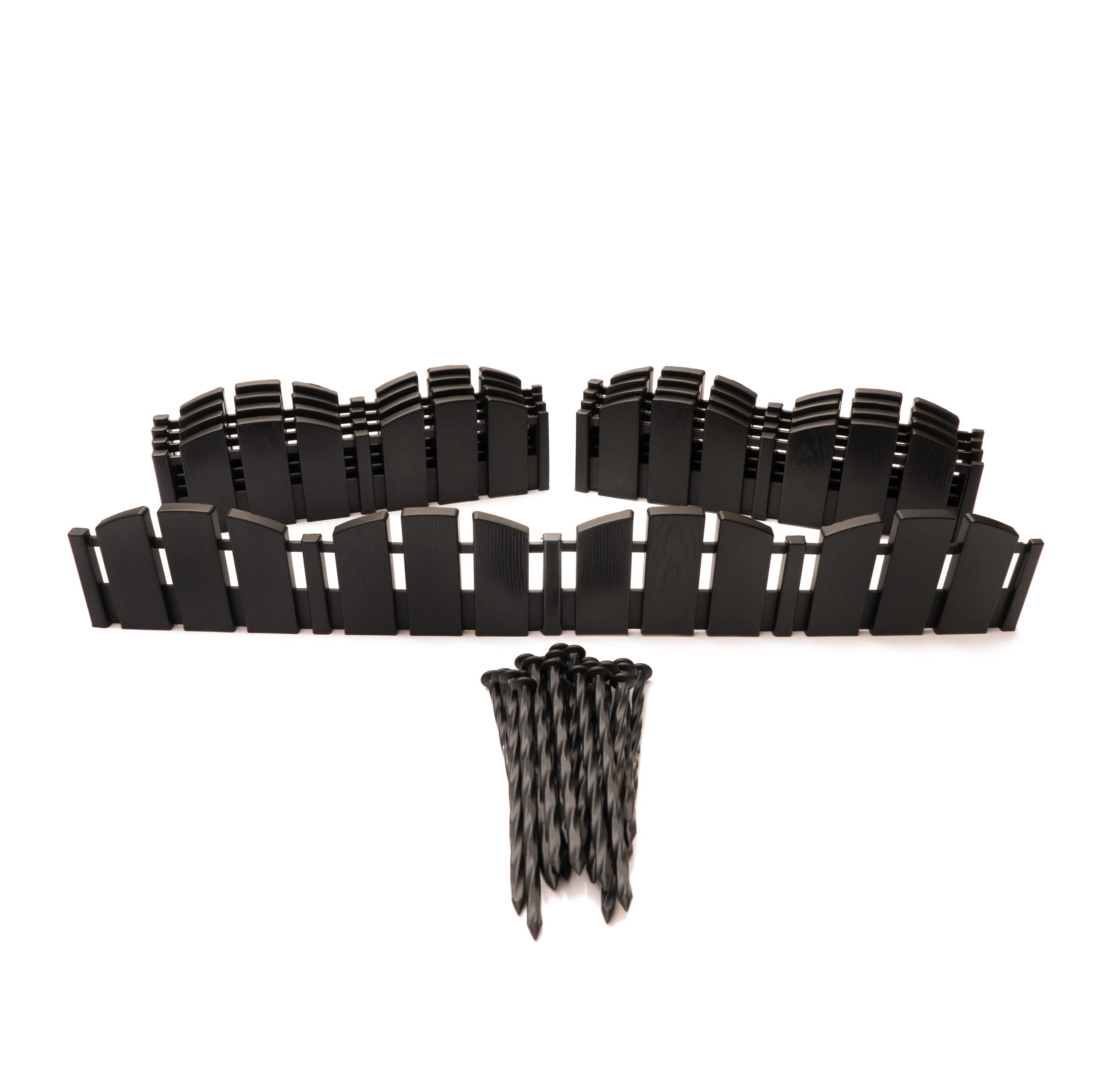 EasyFlex No-Dig Landscape Edging Kit, 15-foot black decorative border front view