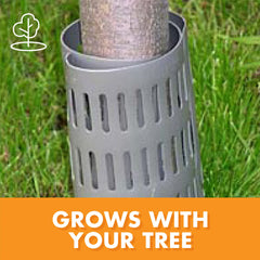 EasyFlex Tree Trunk Protector installed around a young tree