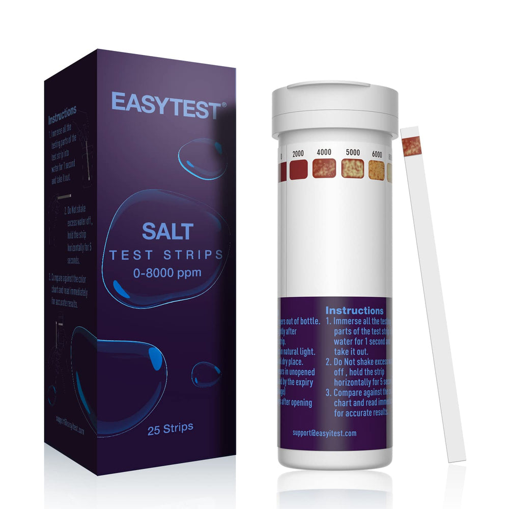 EASYTEST Saltwater Pool Test Strips front view with packaging