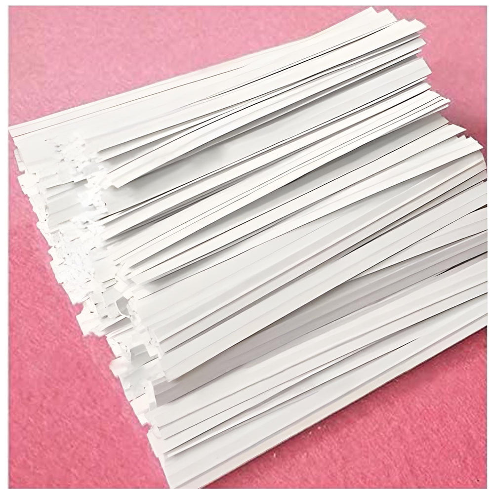 Easytle 1200 Pcs white paper twist ties front view