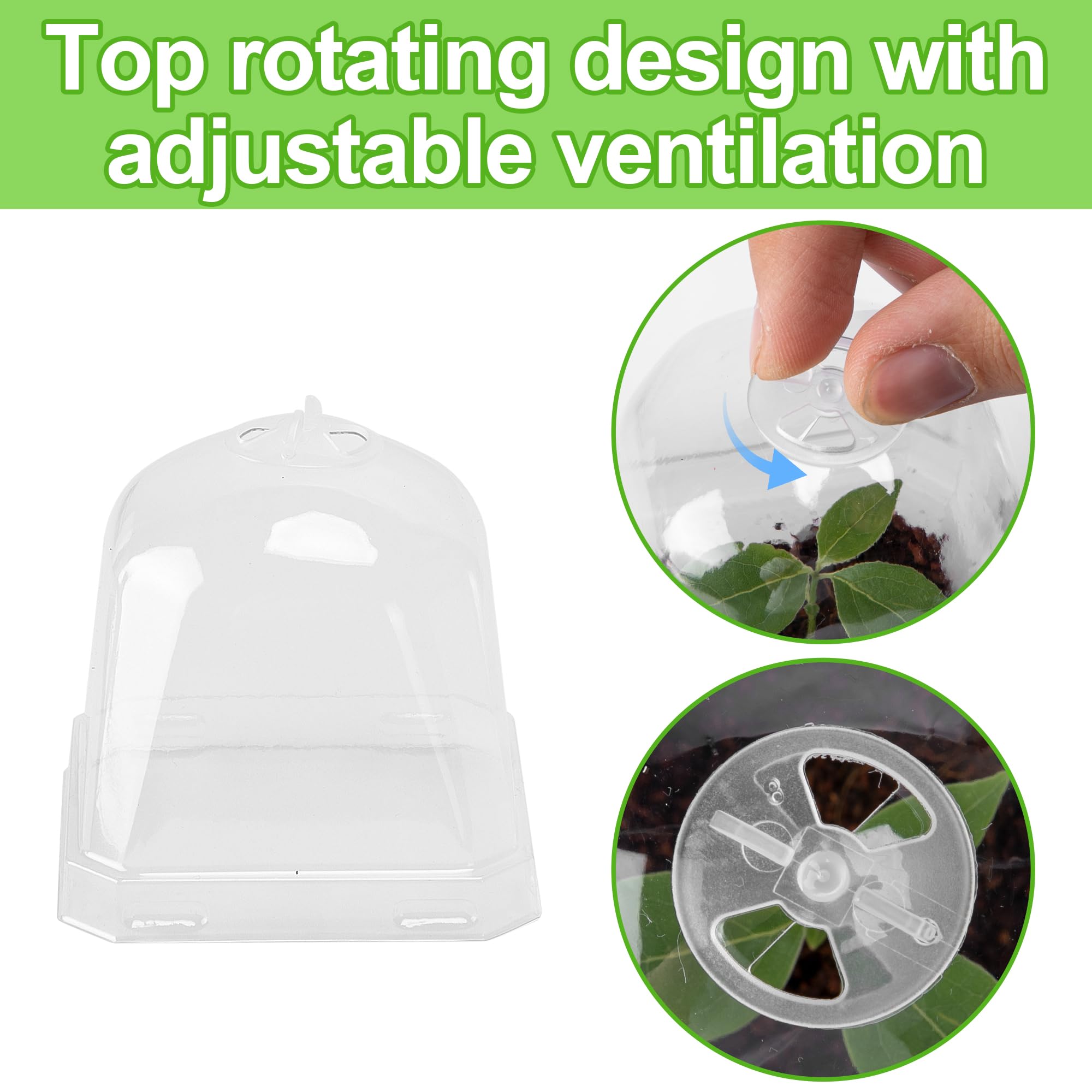 EBaokuup 4" clear plant nursery pot with label and humidity dome