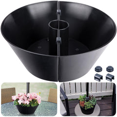 EBaokuup Umbrella Planters set, black half-circle design