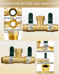 EBH Garden Hose Splitter 2 Way close-up of shutoff valve