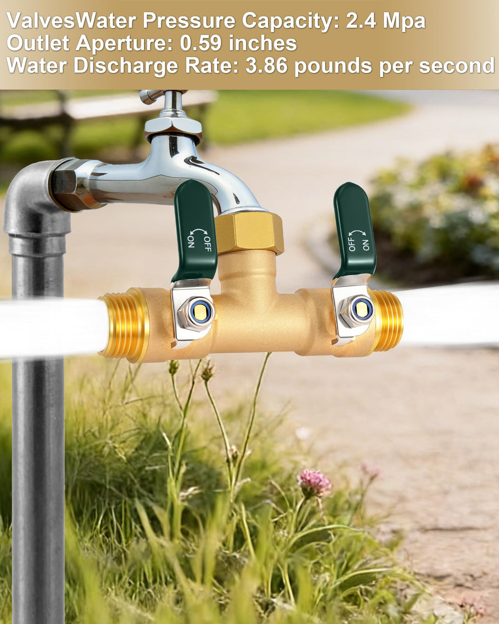 EBH Garden Hose Splitter 2 Way showing threaded connection