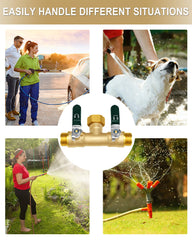 EBH Garden Hose Splitter 2 Way with hoses connected