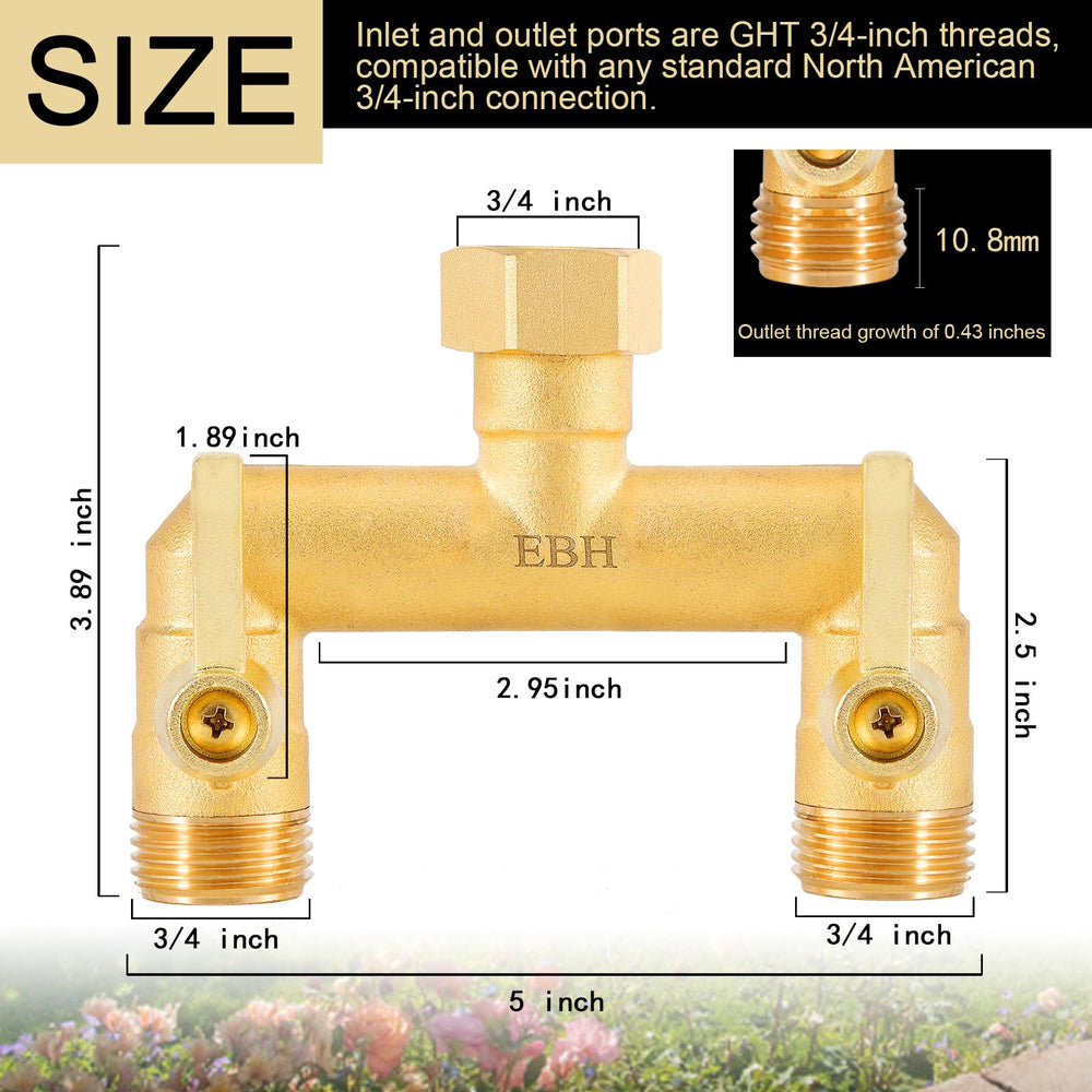 EBH Garden Hose Splitter side view with ergonomic handle
