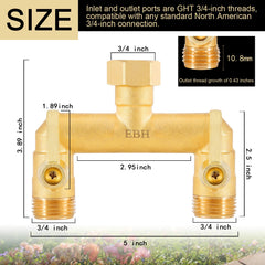 EBH Garden Hose Splitter side view with ergonomic handle