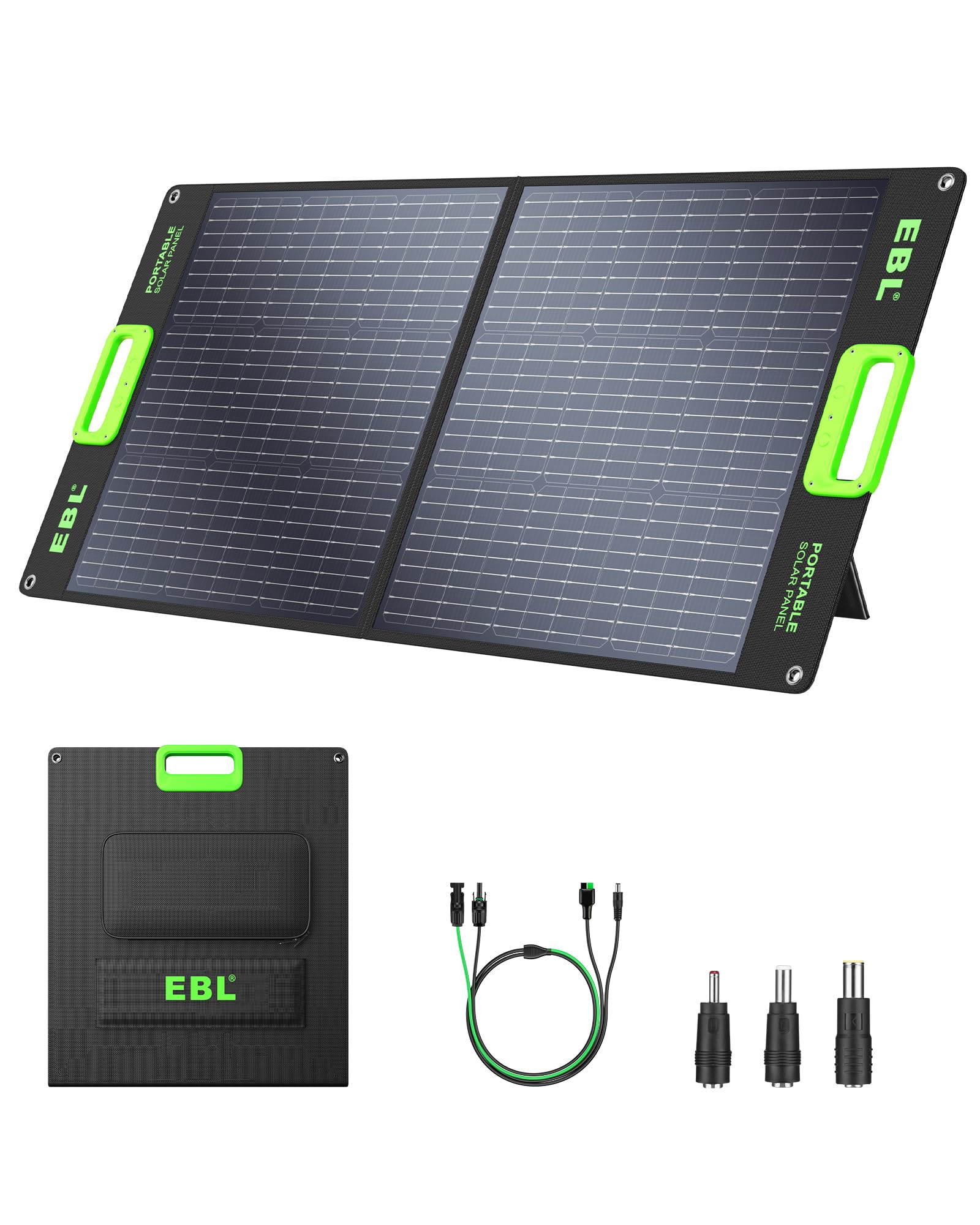 EBL 100W Portable Solar Panel front view