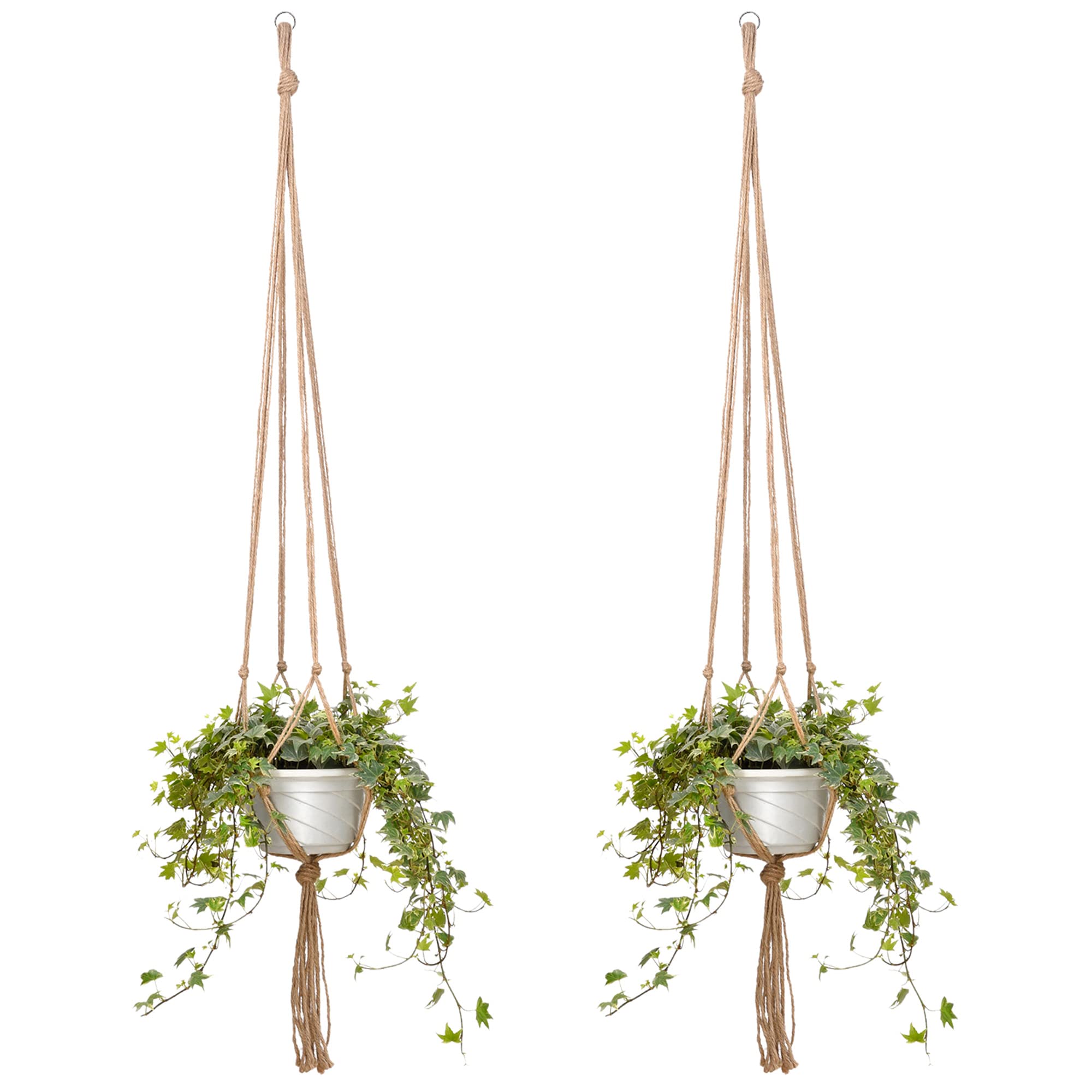 EBOOT 48 Inch plant hanger back view, showcasing knotted design