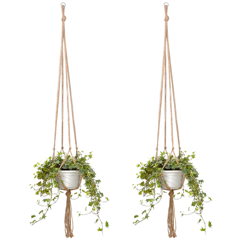 EBOOT 48 Inch plant hanger back view, showcasing knotted design