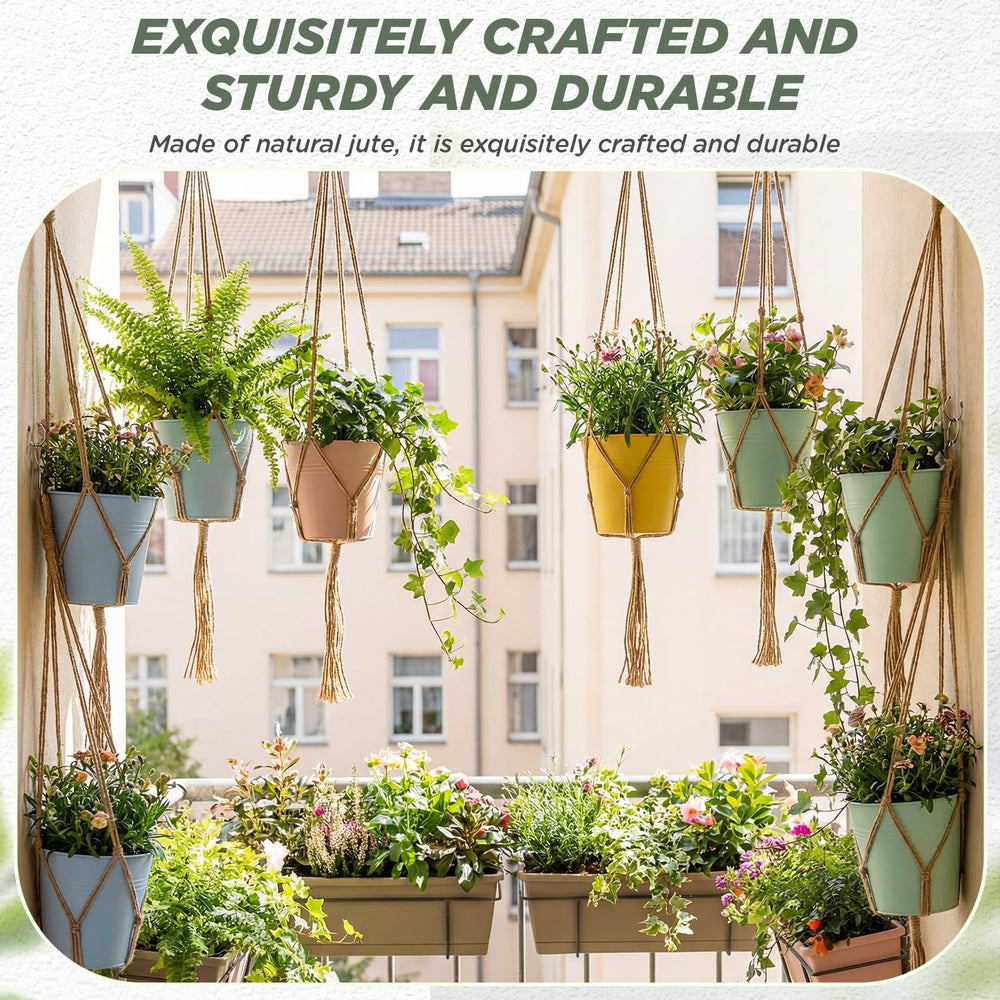 EBOOT Macrame Plant Hanger displayed outdoors