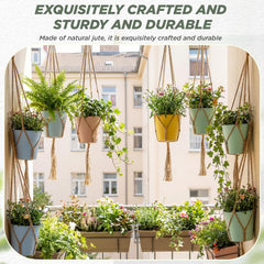 EBOOT Macrame Plant Hanger displayed outdoors