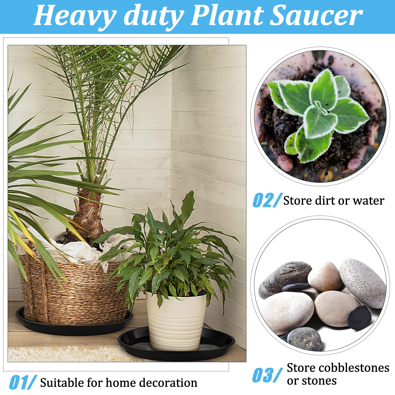 Eccliy 16 Inch Plant Saucer showing leakproof design