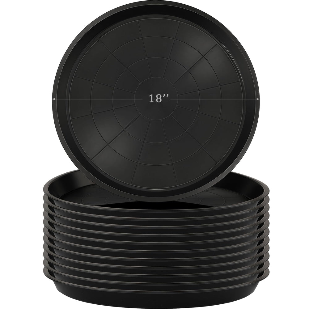 Eccliy 18 Inch Plant Saucer Tray in black front view