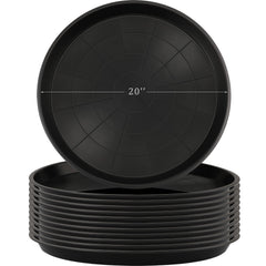 Eccliy 20-inch black plant saucer tray front view