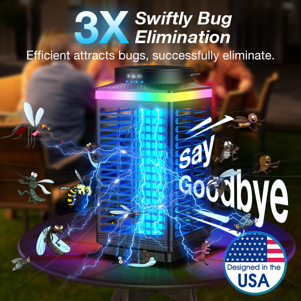 echet Bug Zapper display showing LED blue light feature