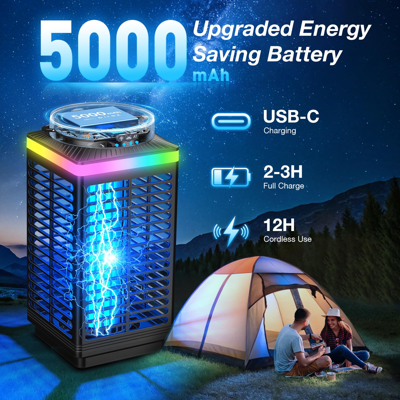 echet Bug Zapper in use at a camping site