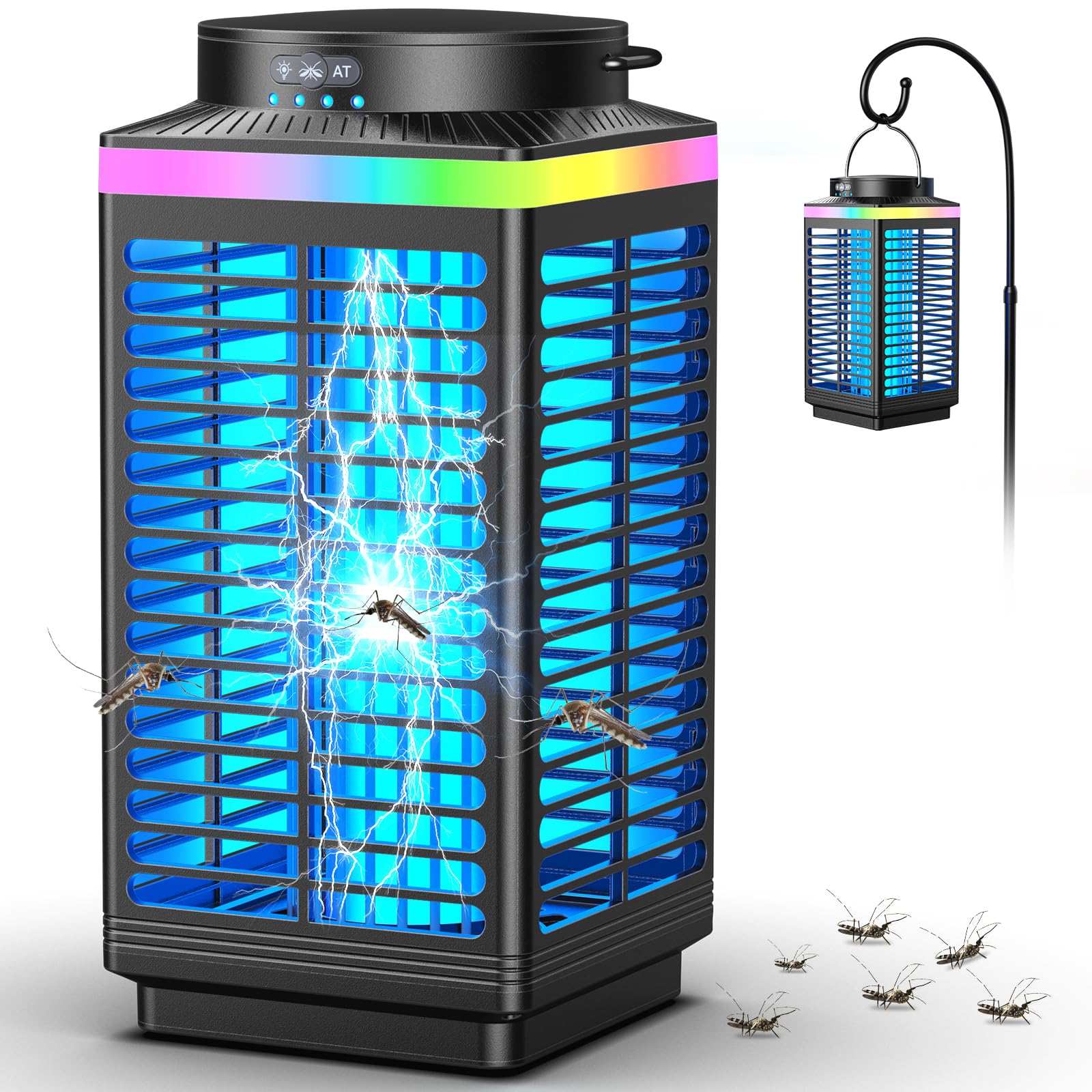 echet Bug Zapper outdoor cordless front view in obsidian black