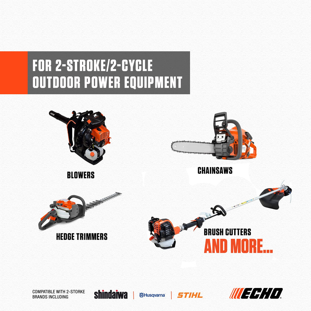 Echo Power Blend Gold Oil Mix usage with outdoor power tools