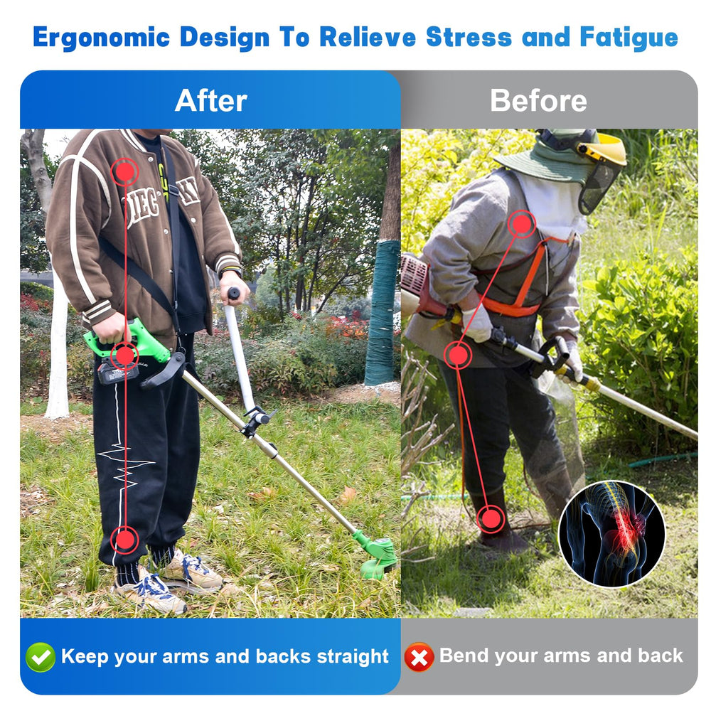 Ecmln Weed Eater Handle showing shoulder strap